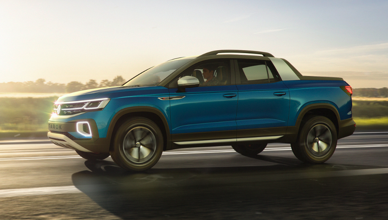 Illustration for article titled The Unibody Volkswagen Tarok Pickup Has a Cool Extendable Bed